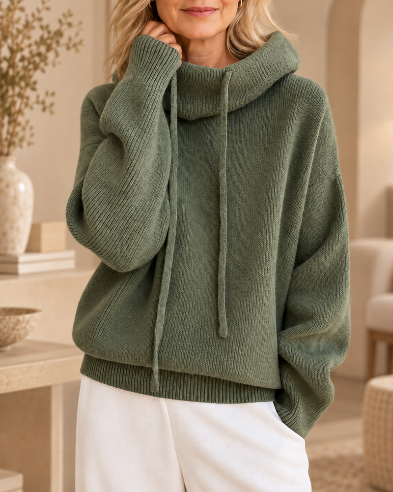 Nelleke | Gebreide Hoodie met Wijde Kraag (Nu 1+1 Gratis!)