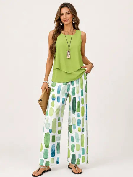 Lizzy™ | Tweedelig Set met Artistieke Print