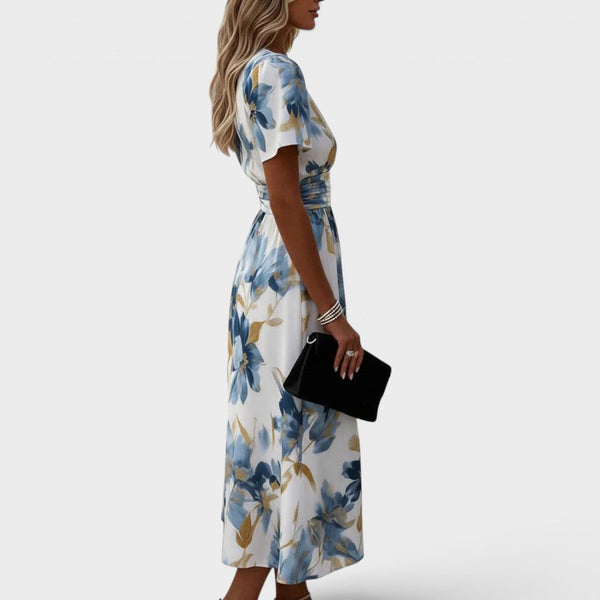 Diane | Bloemenprint Wikkel Midi Jurk