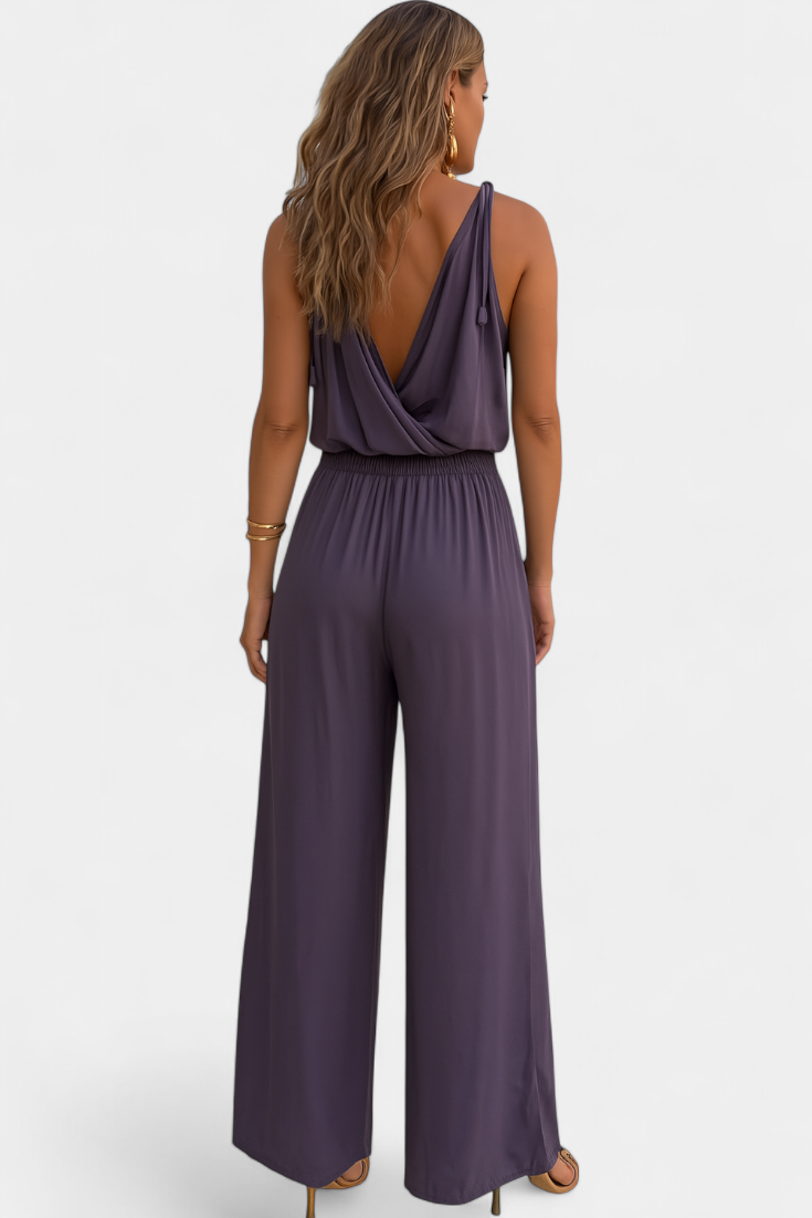 Olivia | Unieke Jumpsuit met Gouden Details en Beensplit