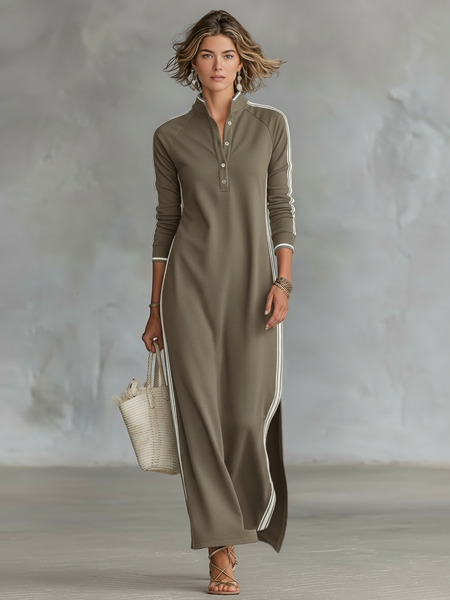 Selene | Casual Lange Mouw Maxi Jurk