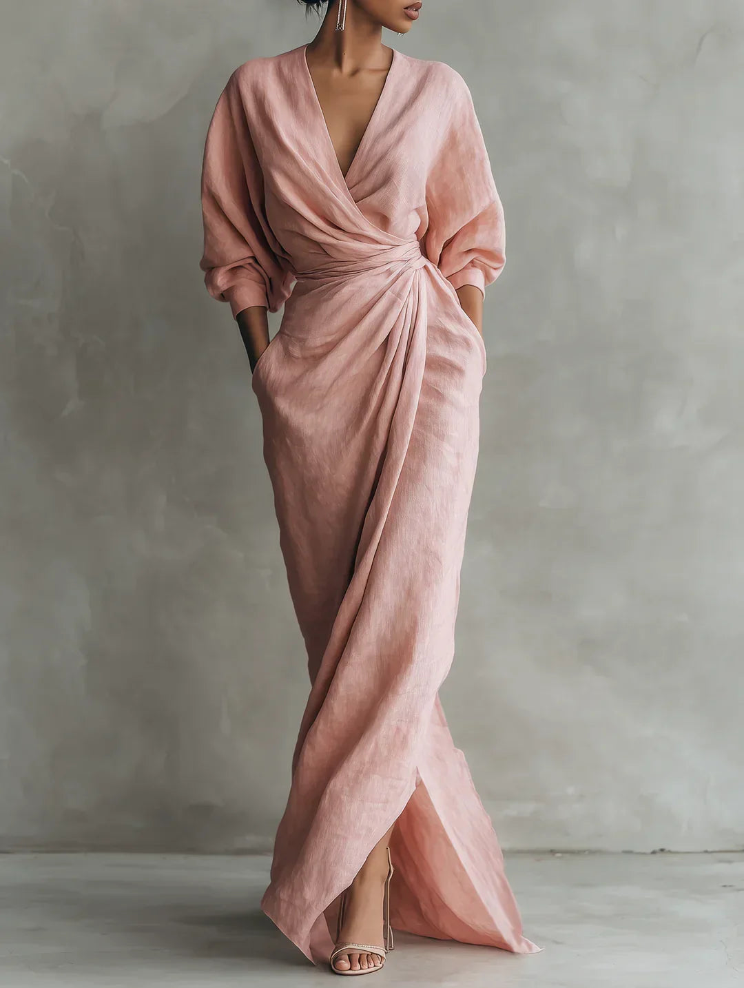 Christel | Elegante maxi wikkeljurk met gedrapeerde taille