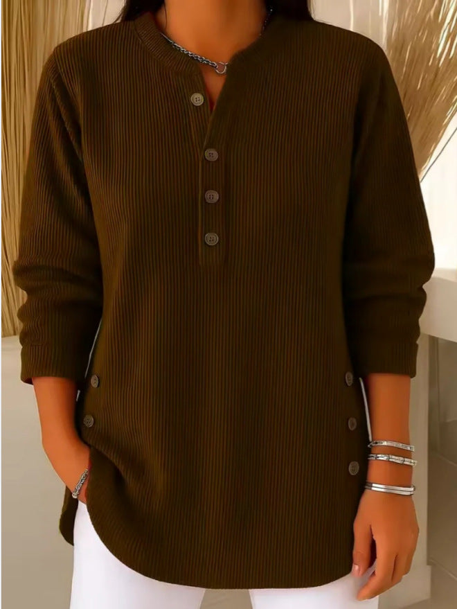 Van Straaten™ Willowe Ribbed Henley Dames Top