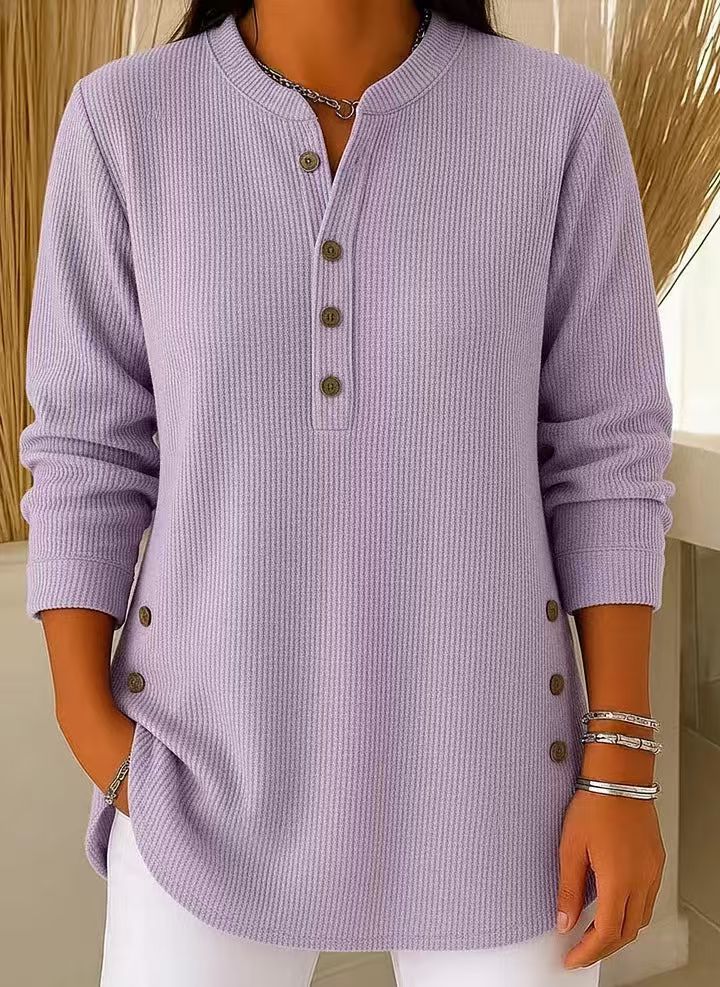 Van Straaten™ Willowe Ribbed Henley Dames Top