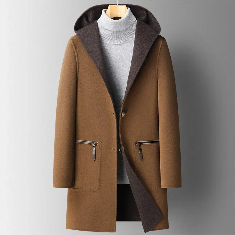 Wool Hooded Overcoat | Klassieke Wollen Jas met Capuchon