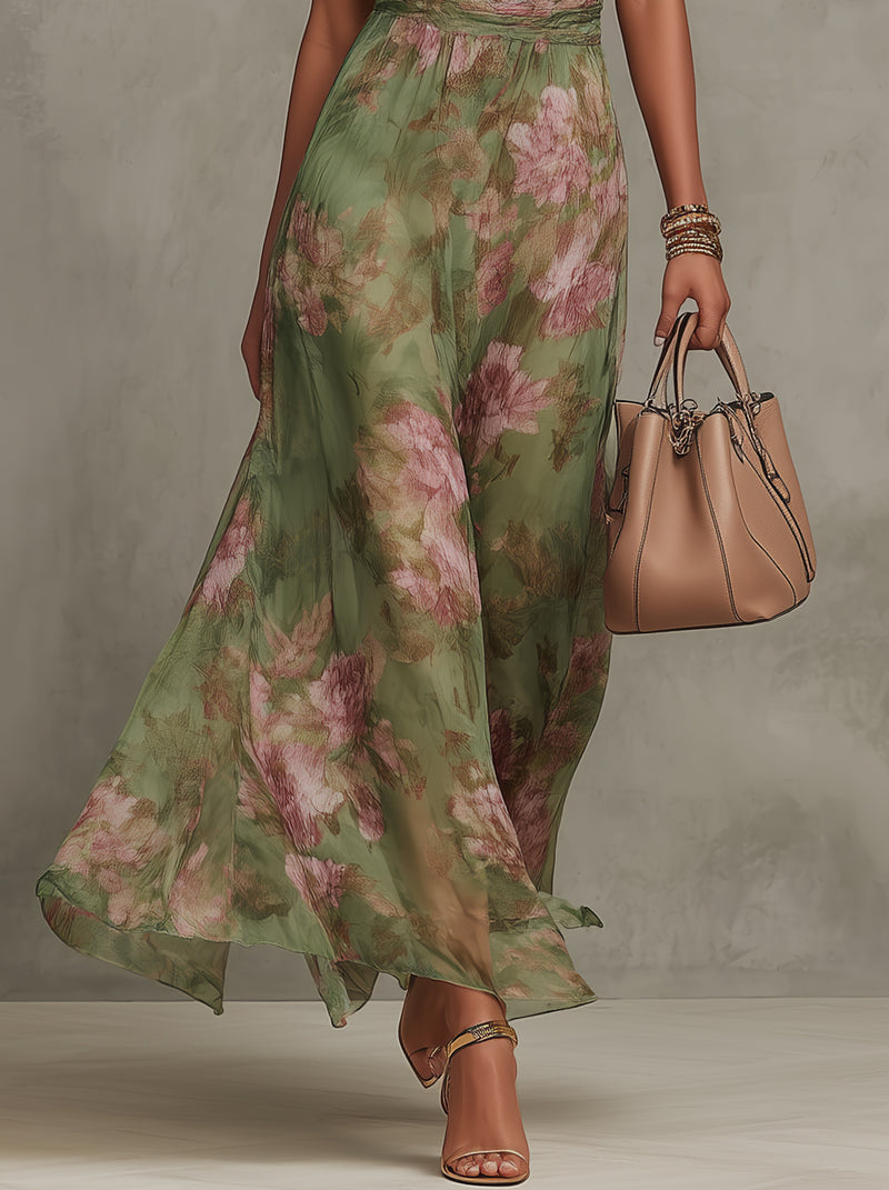 Van Straaten™ Fleuria Elegante Maxi Jurk met Bloemenprint