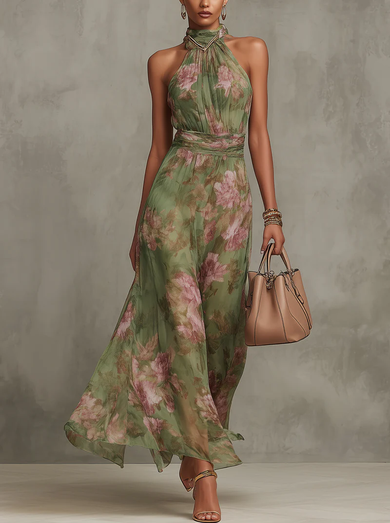 Van Straaten™ Fleuria Elegante Maxi Jurk met Bloemenprint