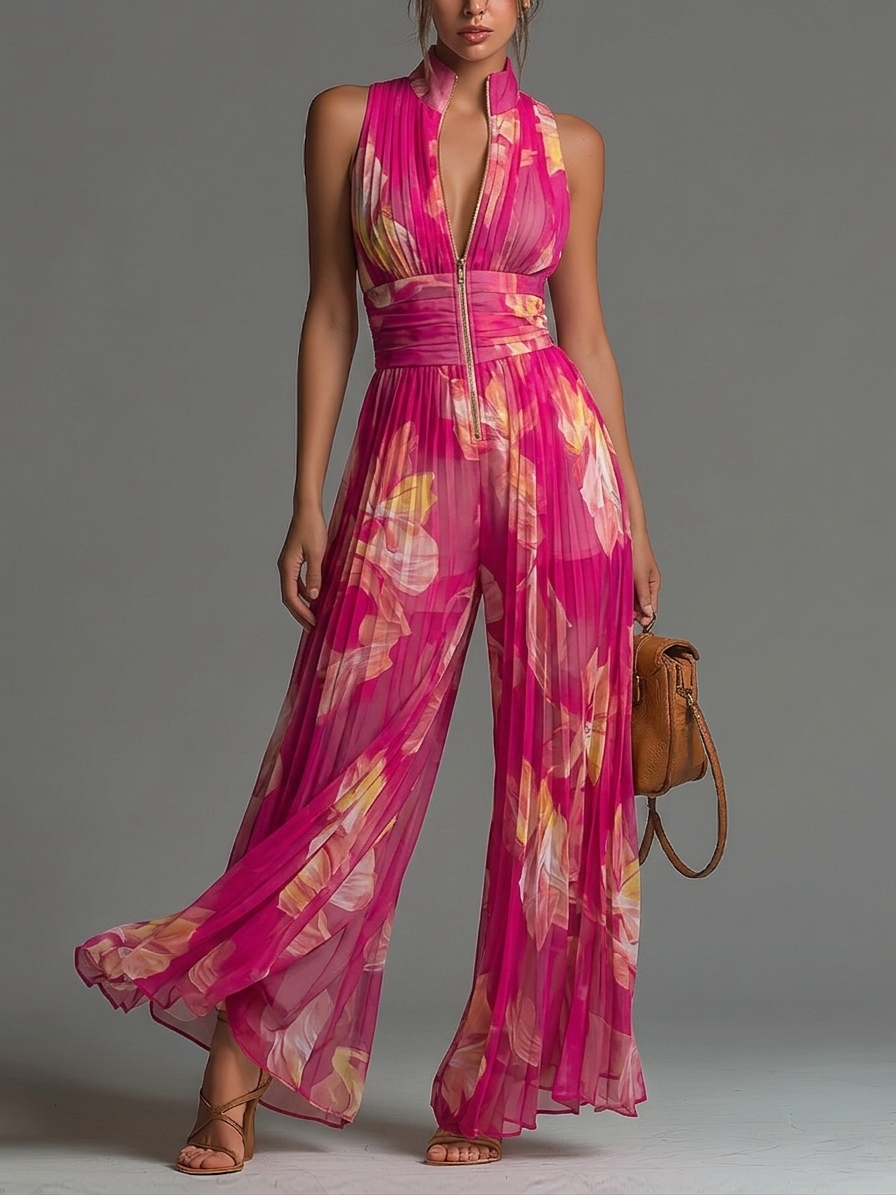 Celina | Bloemen Chiffon Jumpsuit