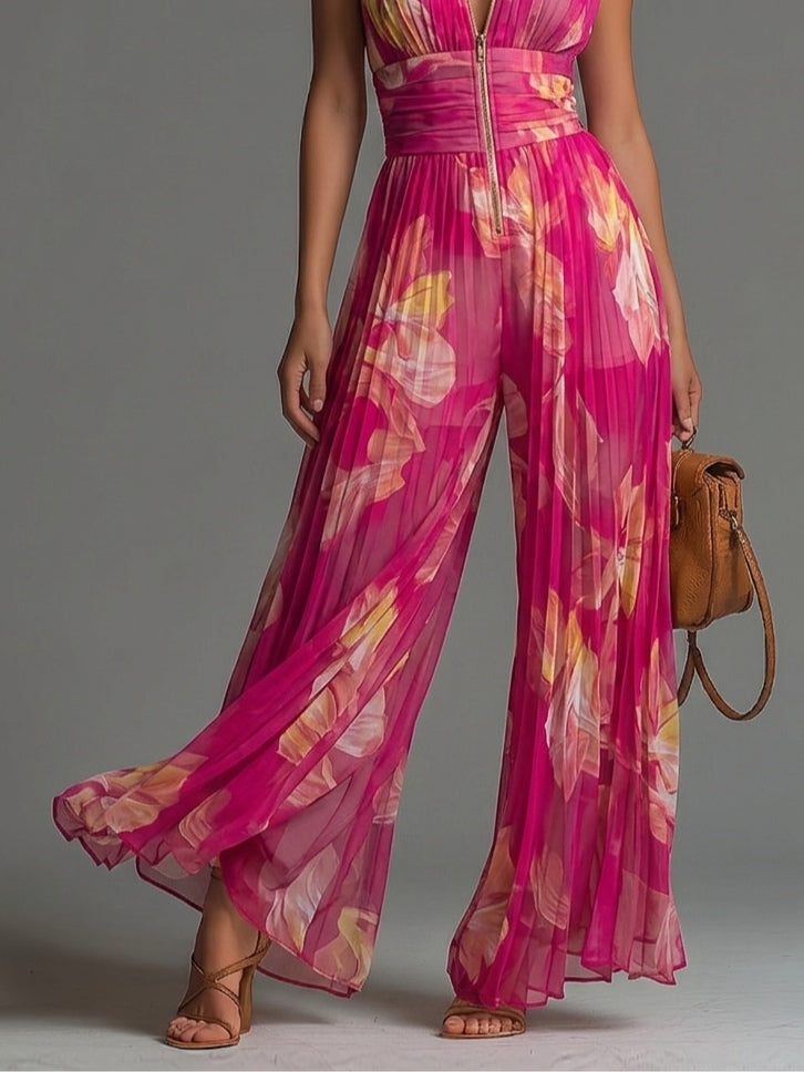 Celina | Bloemen Chiffon Jumpsuit