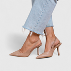 Beige leer