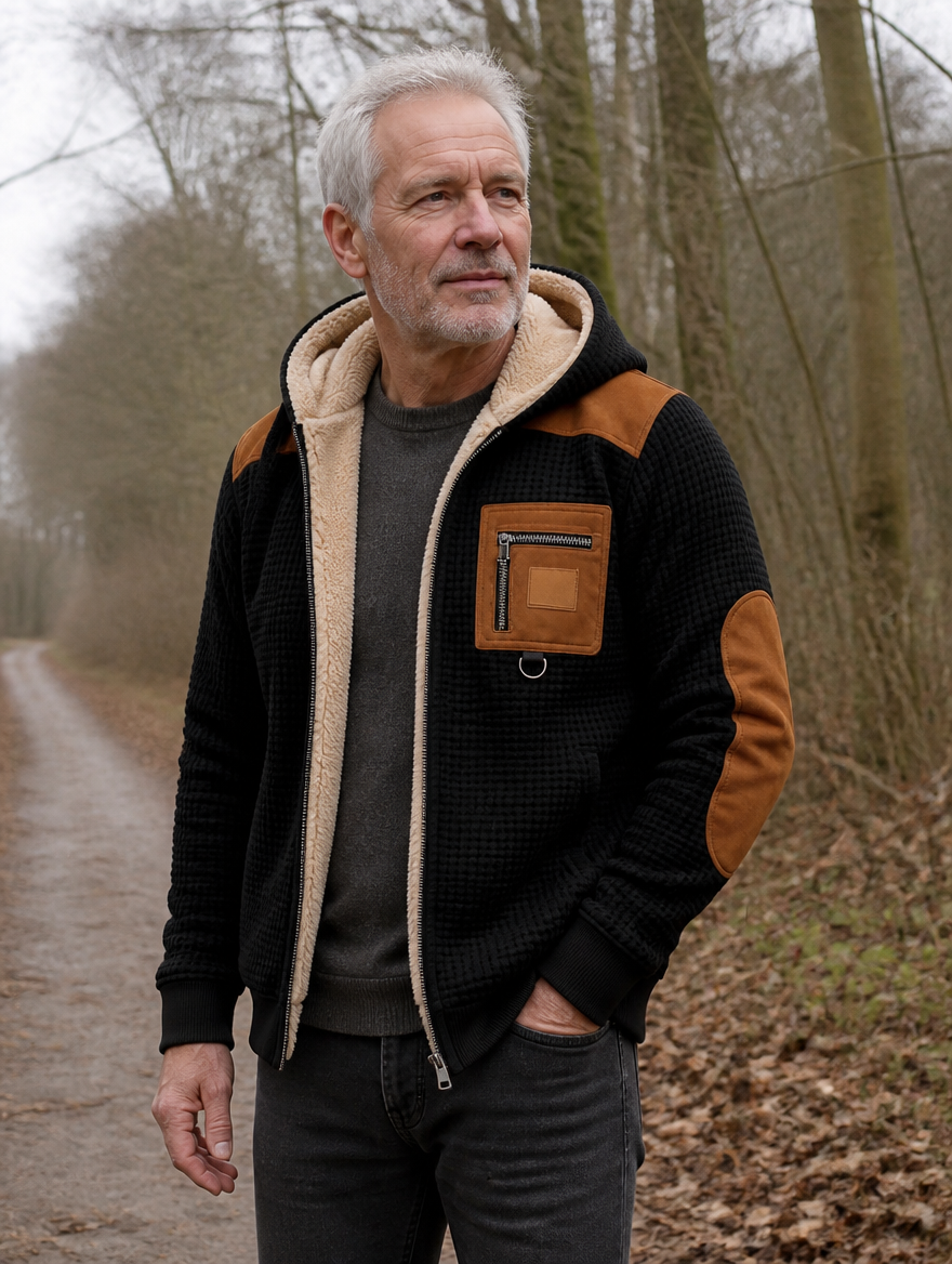 Bram | Wafelgebreide Jas met Teddyvoering
