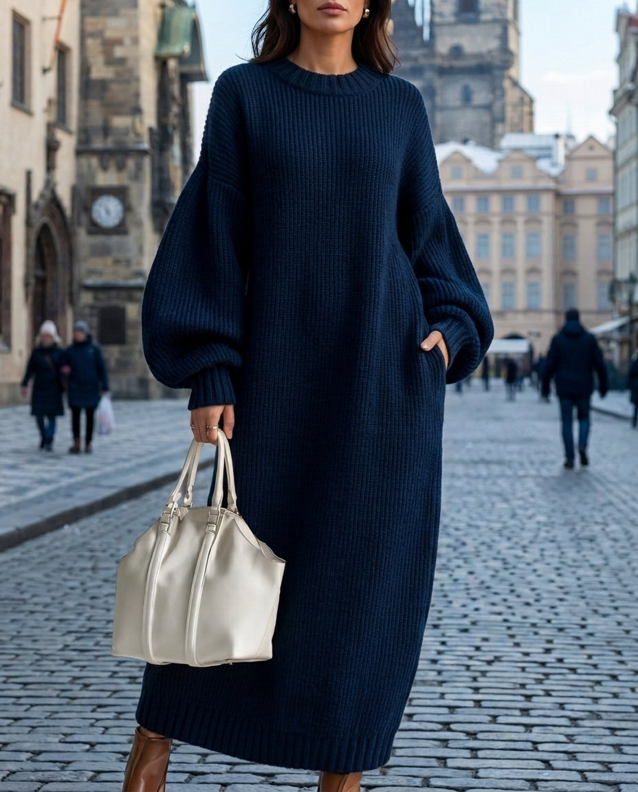 Trijntje | Lange Gebreide Jurk (Nu 1+1 Gratis!)