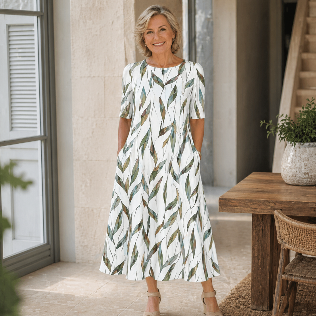 Sophie | Bloemenjurk in Midi-Lengte
