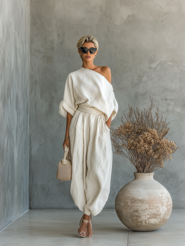 Ayla | Minimalistische One-Shoulder Set