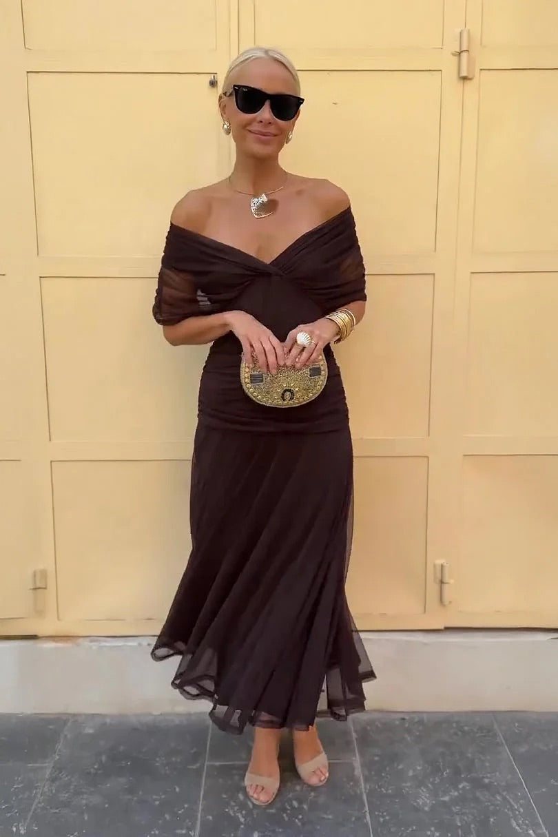 Elise | Off-Shoulder Maxi-Jurk