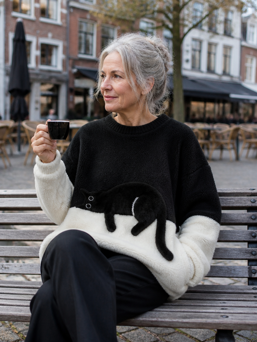 Aaltje | Trui met Kattenprint