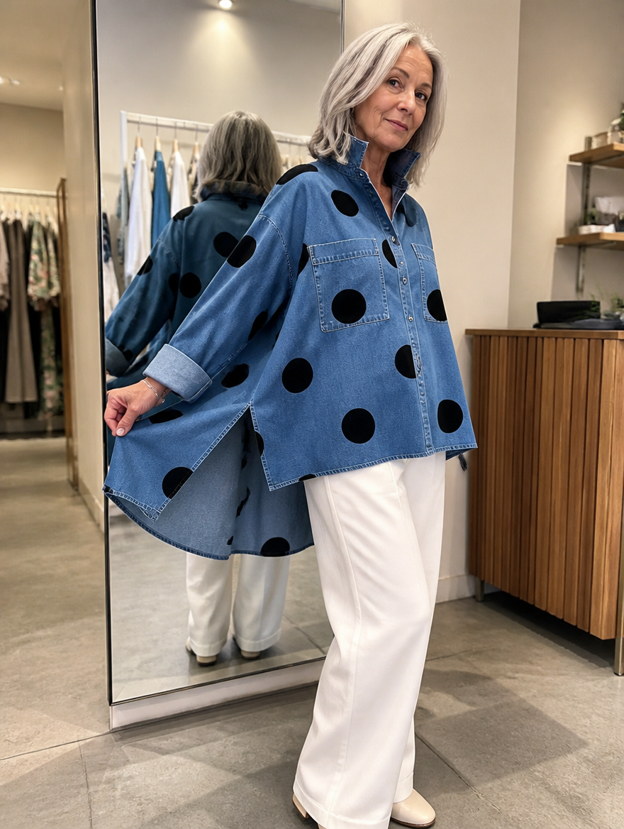 Pauline | Overshirt met Stippen