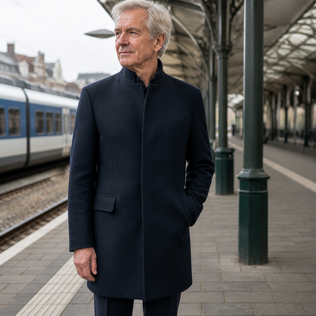 Nico | Lange Jas met Opstaande Kraag