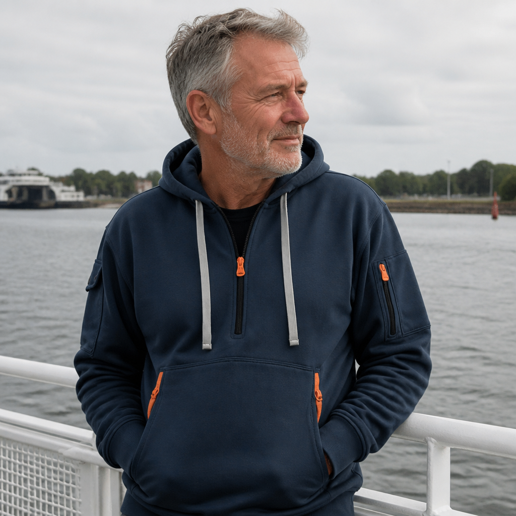 Ruud | Hoodie met Halve Rits