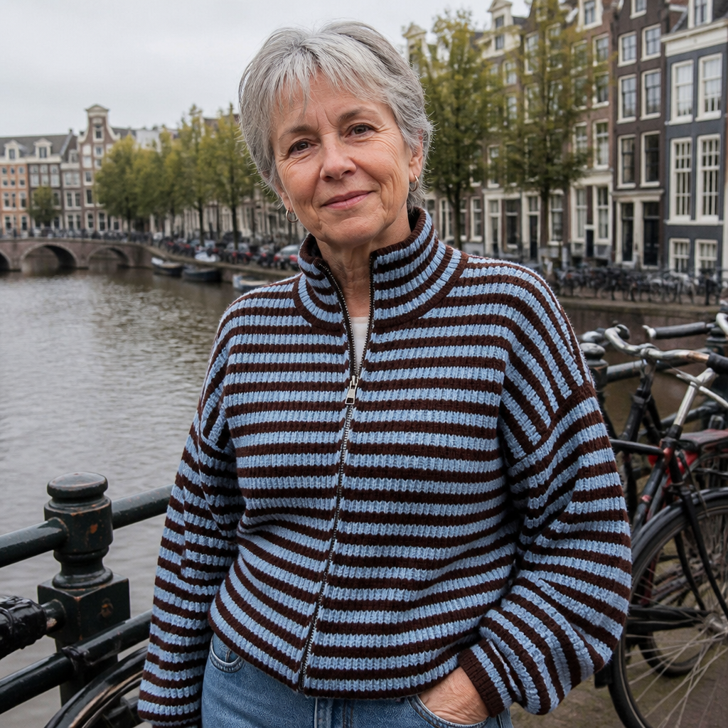 Anja | Gestreept Vest met Rits