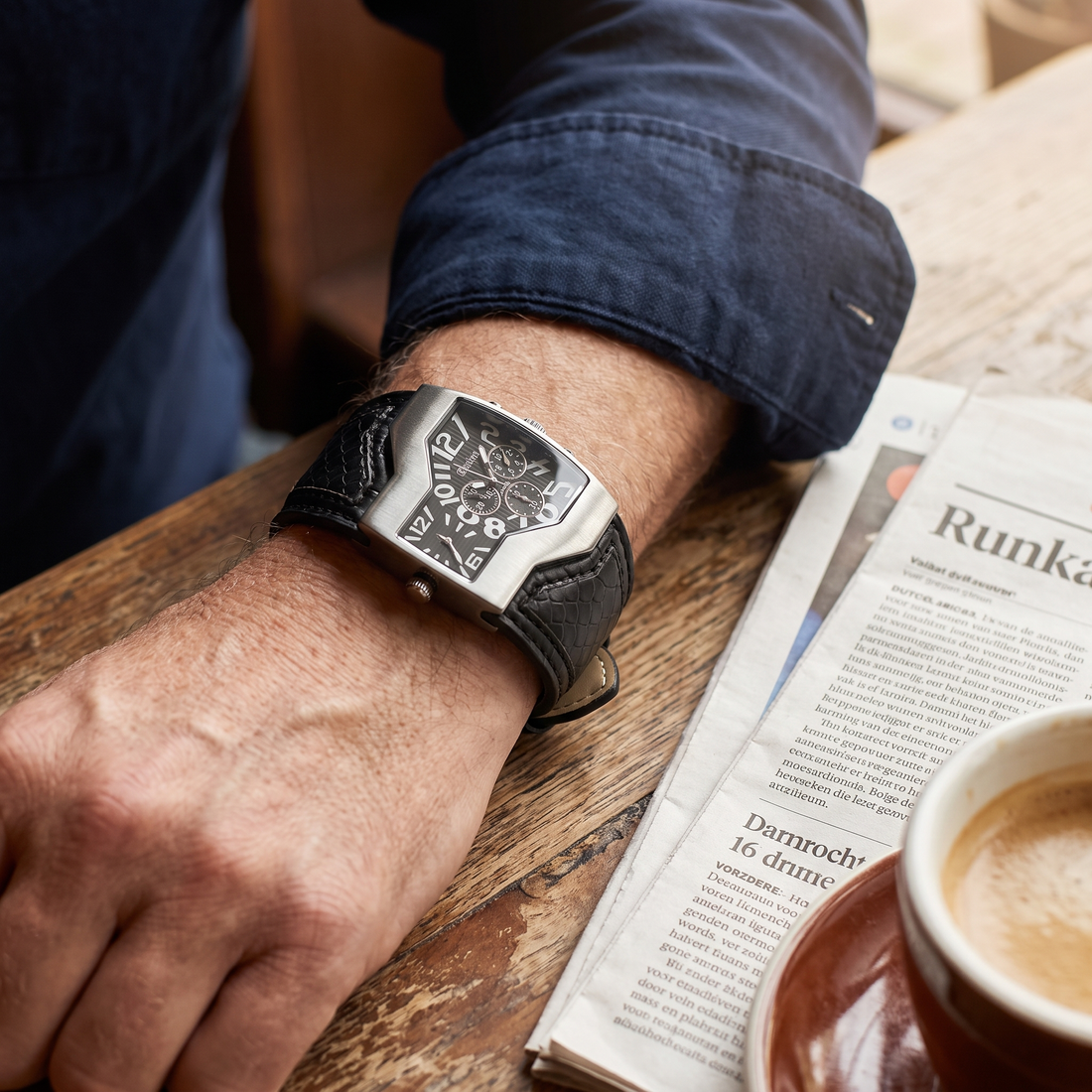 Huub | Horloge met Dubbele Wijzerplaat