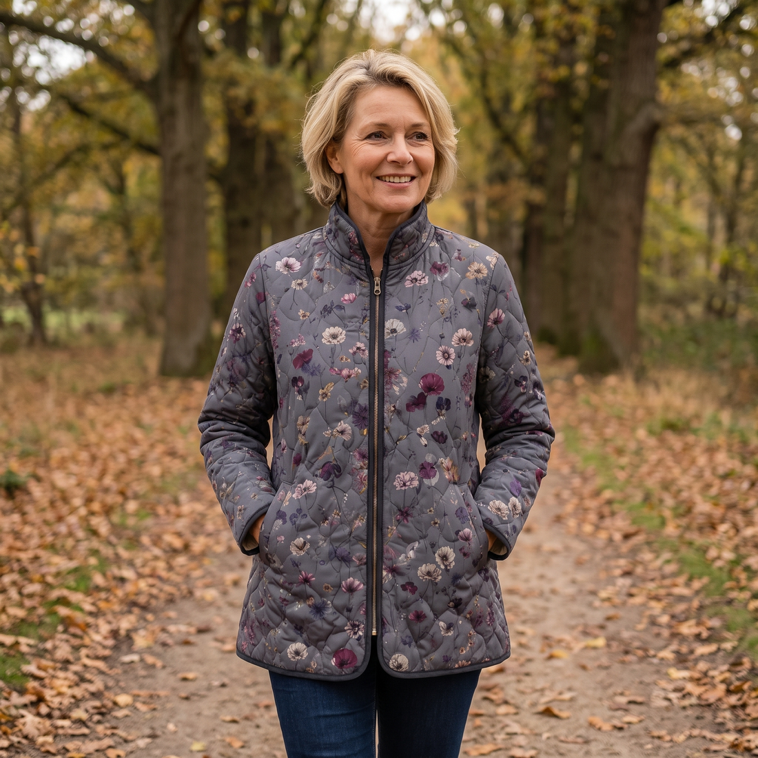 Thea | Stijlvolle Gewatteerde Bloemenjas
