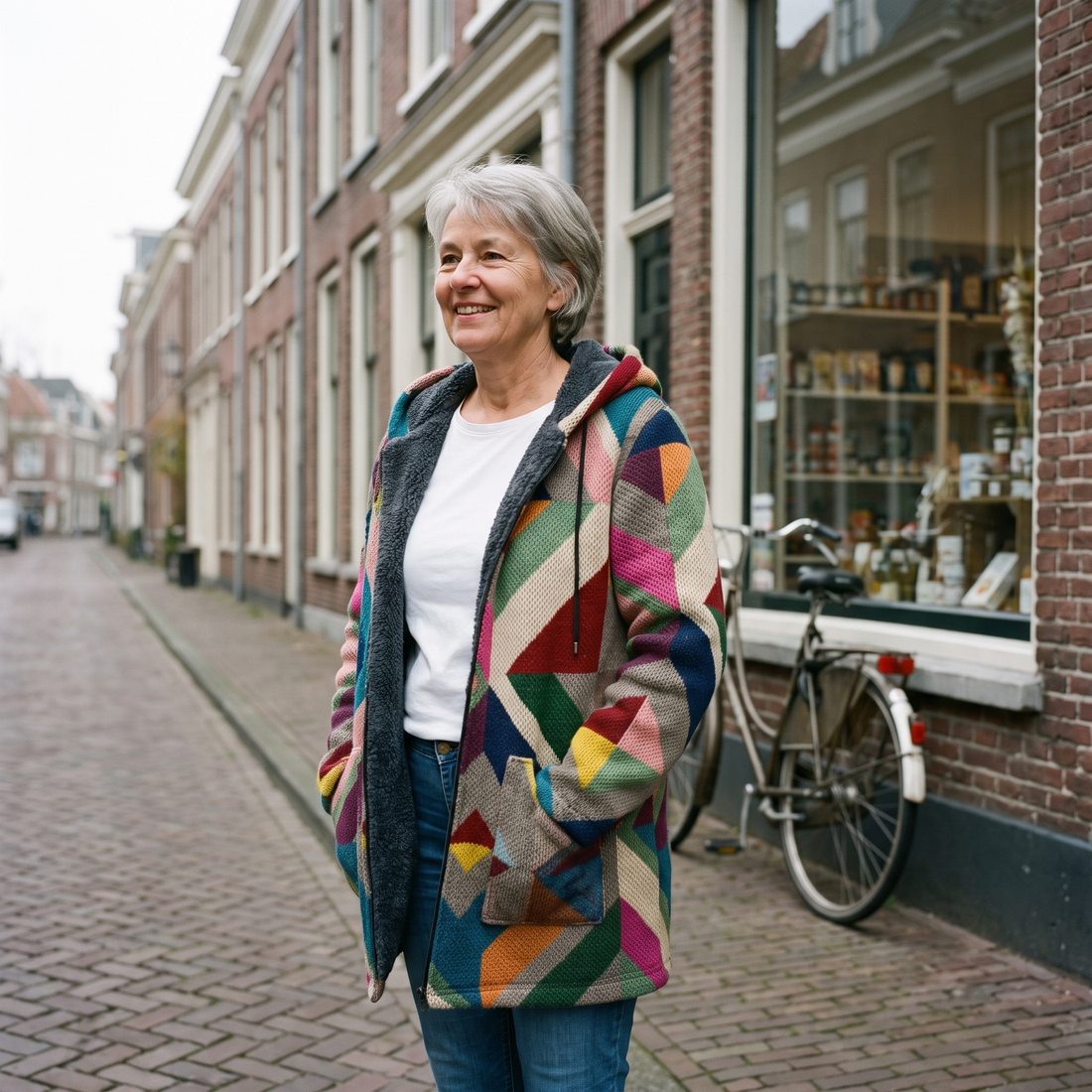 Johanna | Capuchonvest met Grafische Print