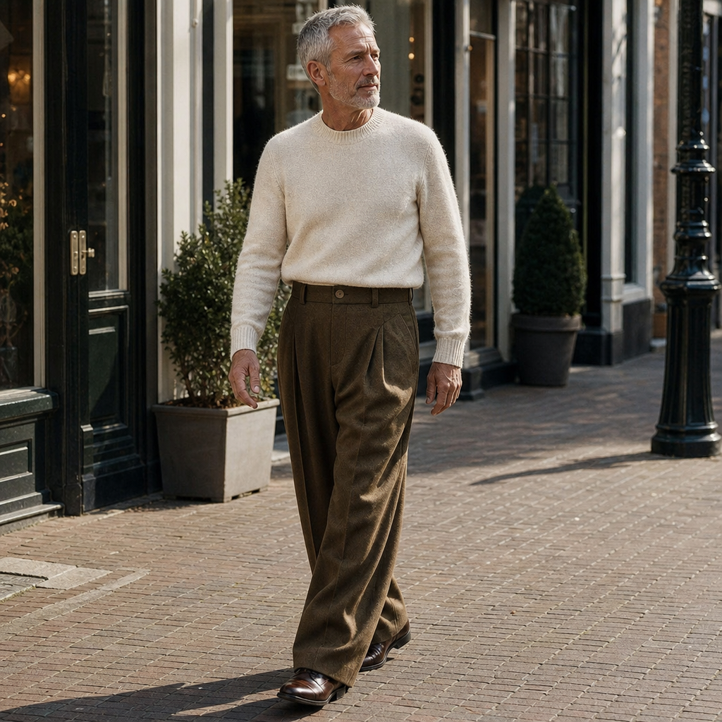 Krijn | Wijde Pantalon met Plooien