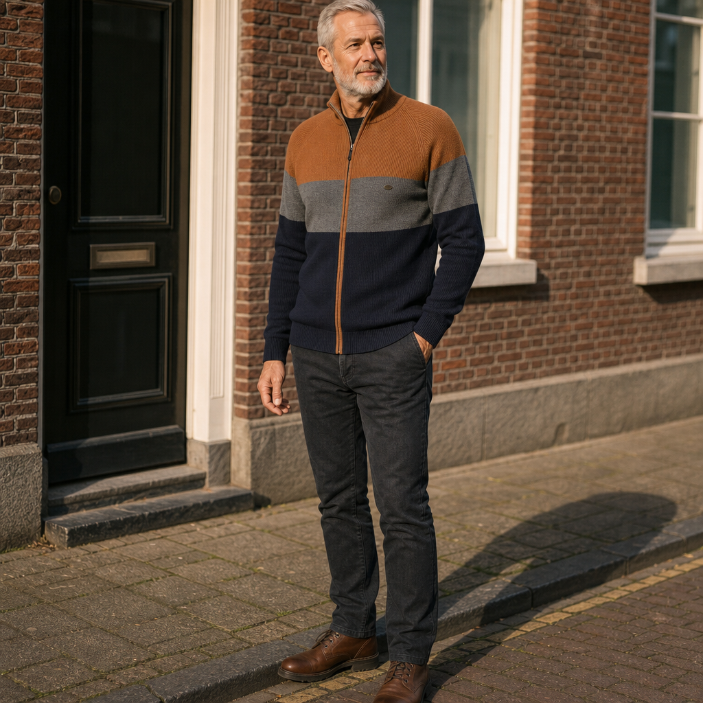 Gert | Vest met Kleurvlakken en Rits