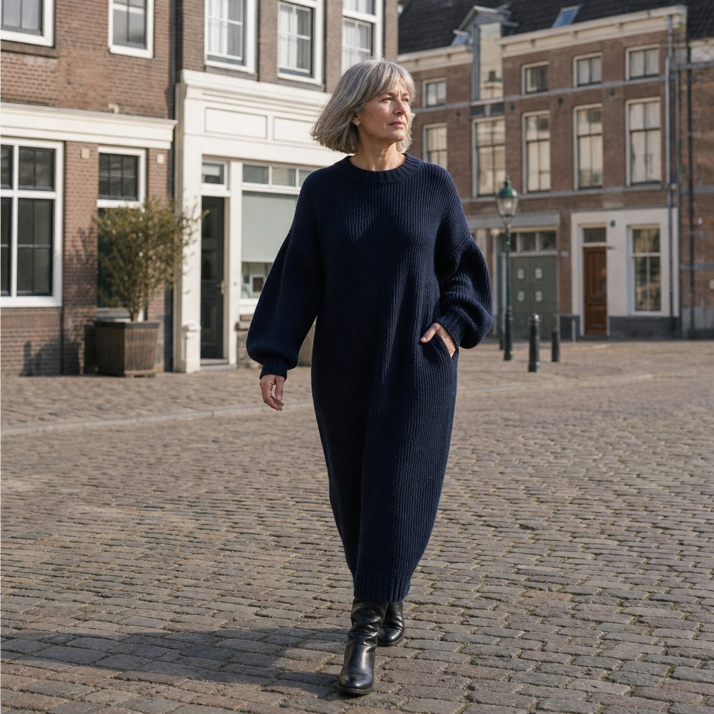 Trijntje | Lange Gebreide Jurk (Nu 1+1 Gratis!)