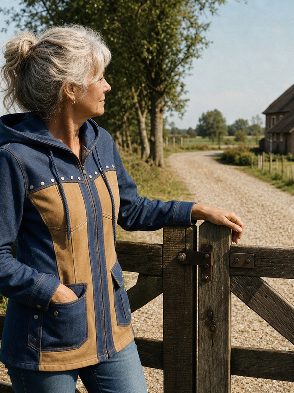 Antje | Jack in Denim en Suèdelook