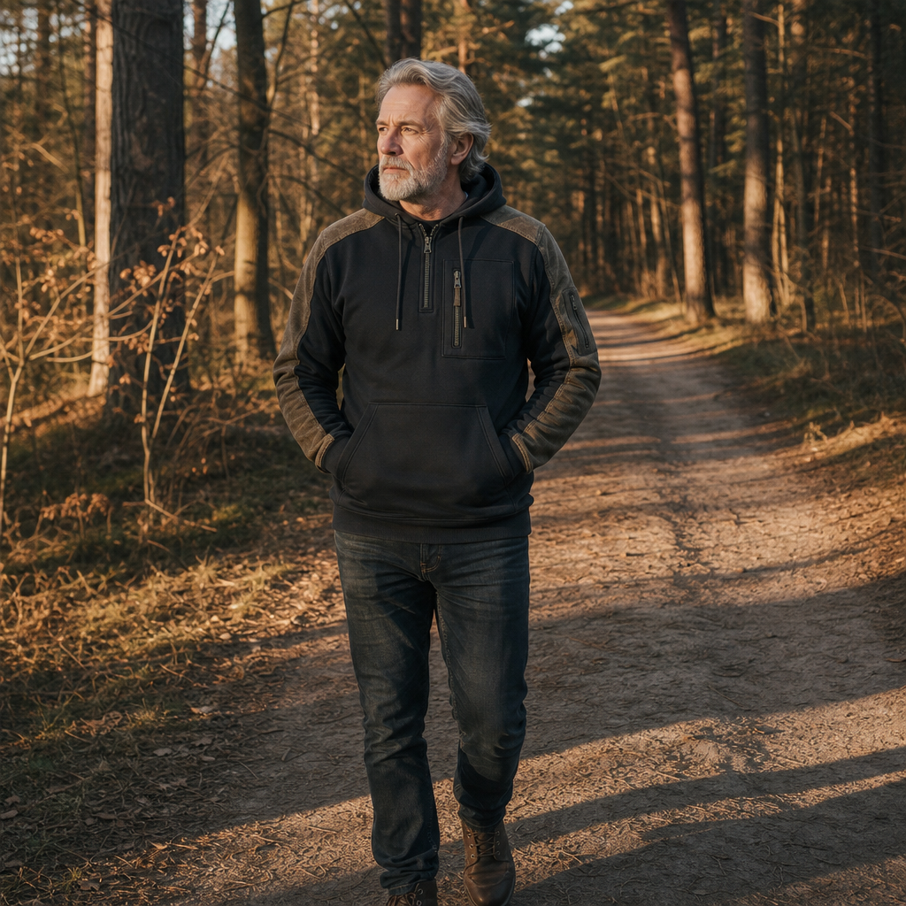 Rinse | Hoodie met Halve Rits en Ritszakken