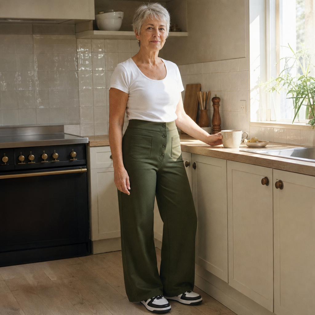 Corrie | Broek met Hoge Taille en Wijde Pijp (Nu 1+1 Gratis!)