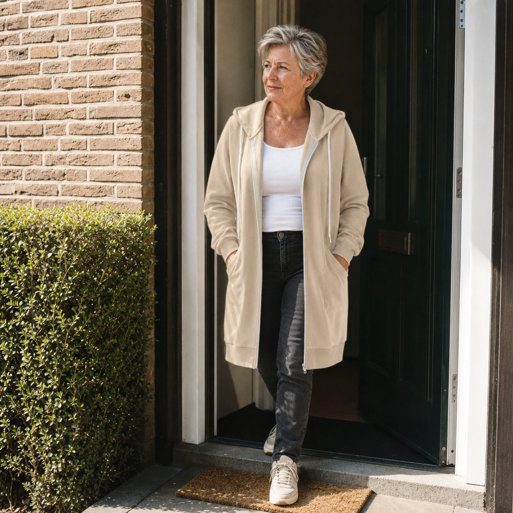 Fenna | Lang Vest met Capuchon en Rits (Nu 1+1 Gratis!)