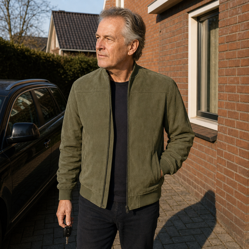 Wolter Bomberjack sfeerbeeld op de oprit
