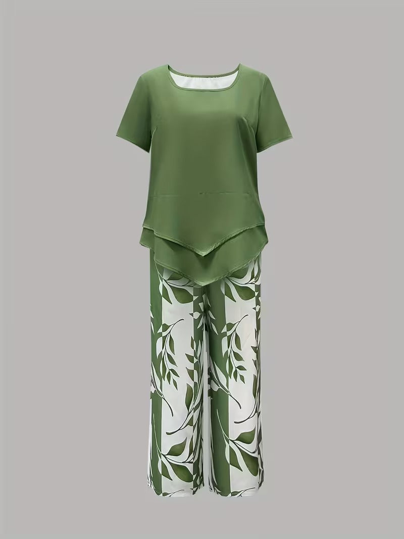 Arvessa™ | Casual Tweedelige Set met Bladprint