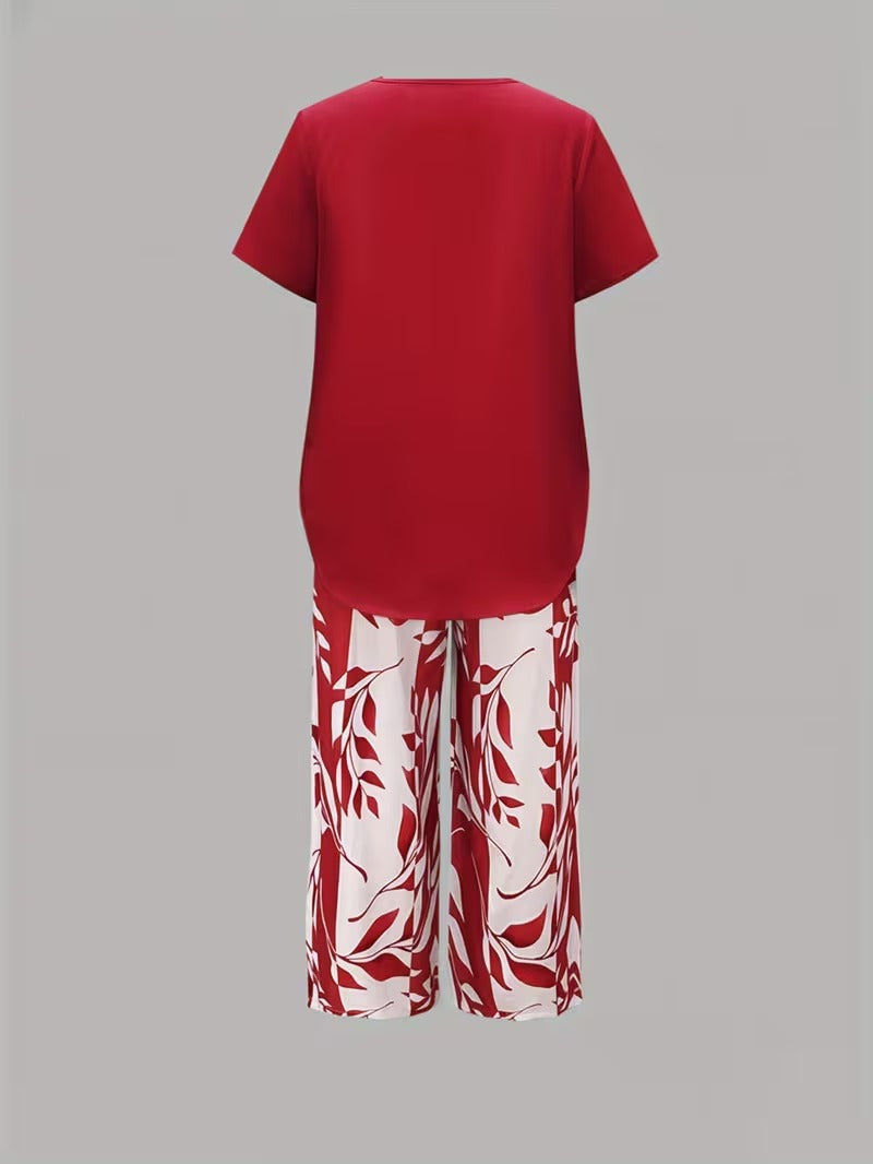 Arvessa™ | Casual Tweedelige Set met Bladprint