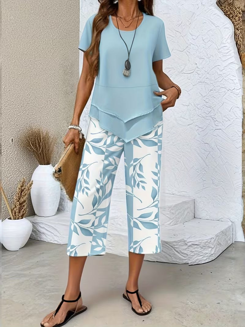 Arvessa™ | Casual Tweedelige Set met Bladprint