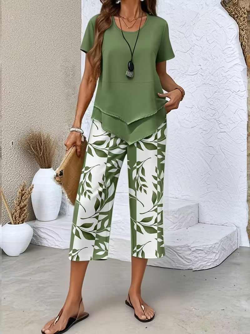 Arvessa™ | Casual Tweedelige Set met Bladprint