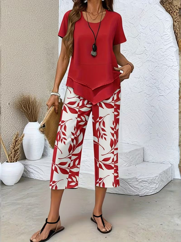 Arvessa™ | Casual Tweedelige Set met Bladprint