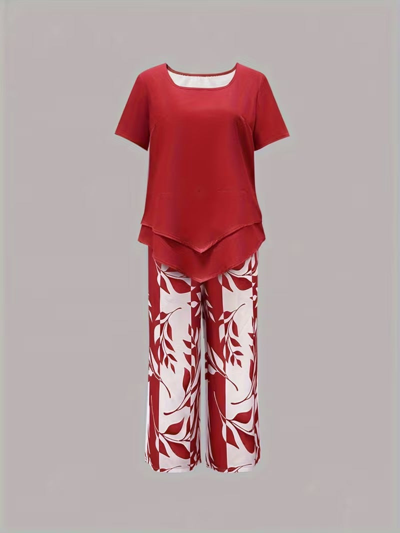 Arvessa™ | Casual Tweedelige Set met Bladprint