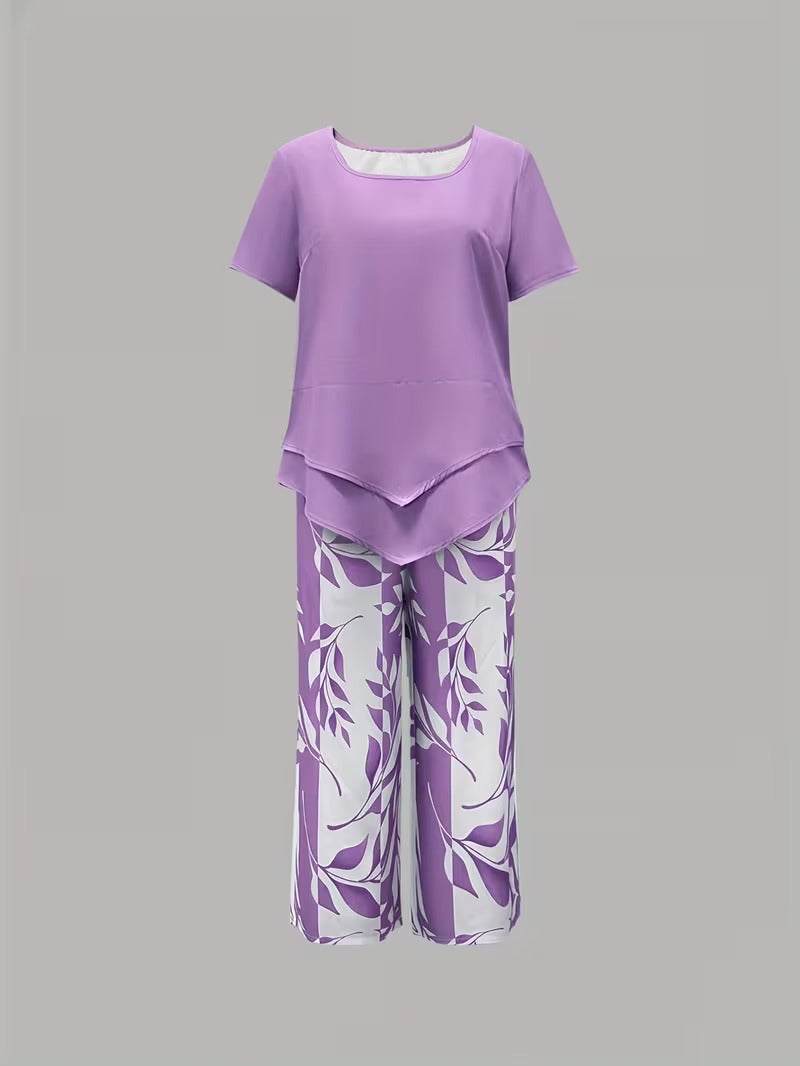 Arvessa™ | Casual Tweedelige Set met Bladprint