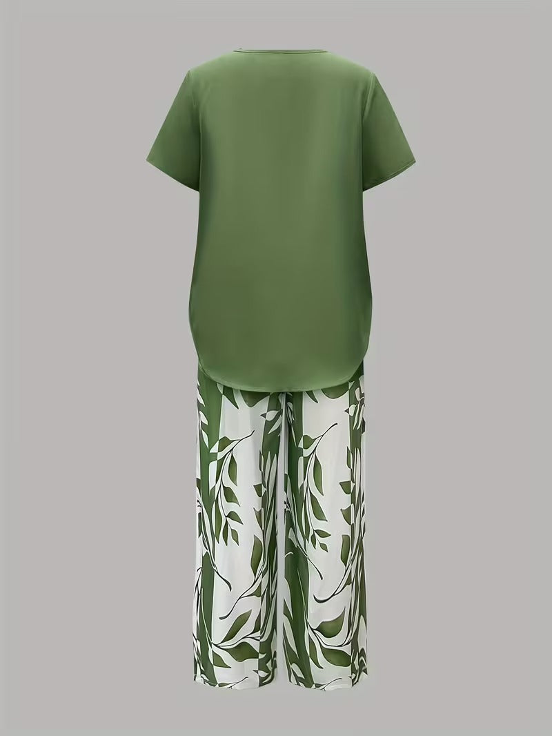 Arvessa™ | Casual Tweedelige Set met Bladprint