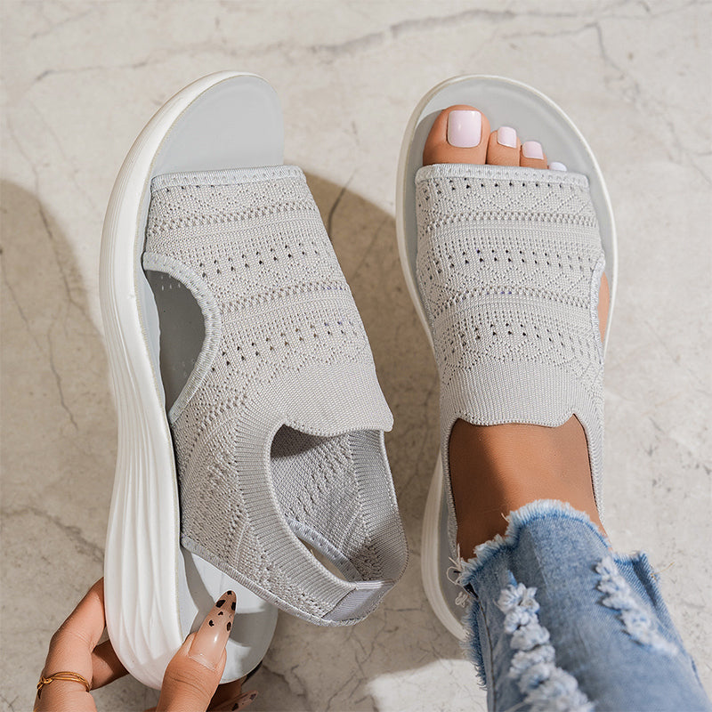 Sanne™ | Sandalen met platform, van ademend materiaal voor dames