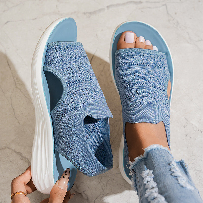 Sanne™ | Sandalen met platform, van ademend materiaal voor dames