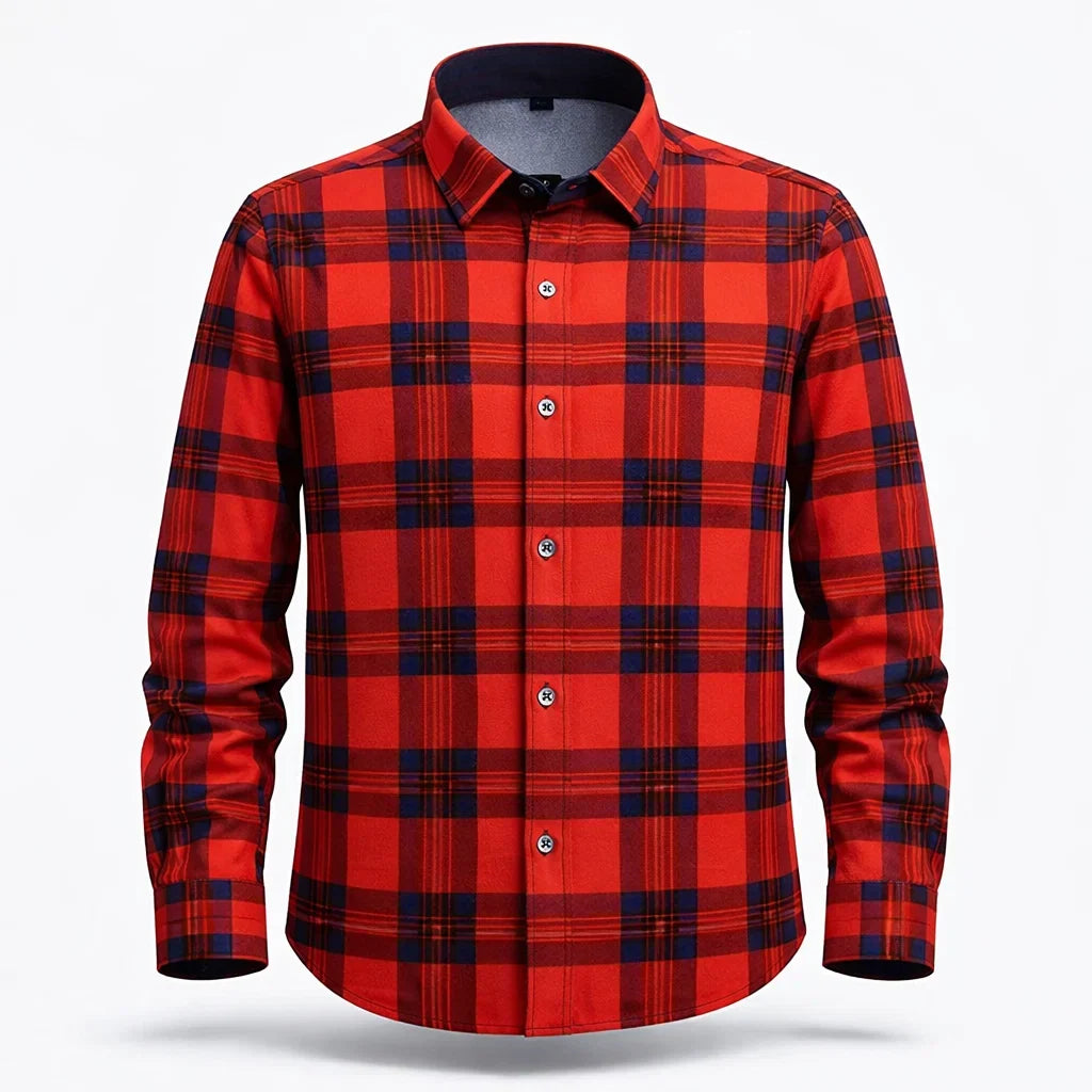 Bouke Overhemd Rood met zwart