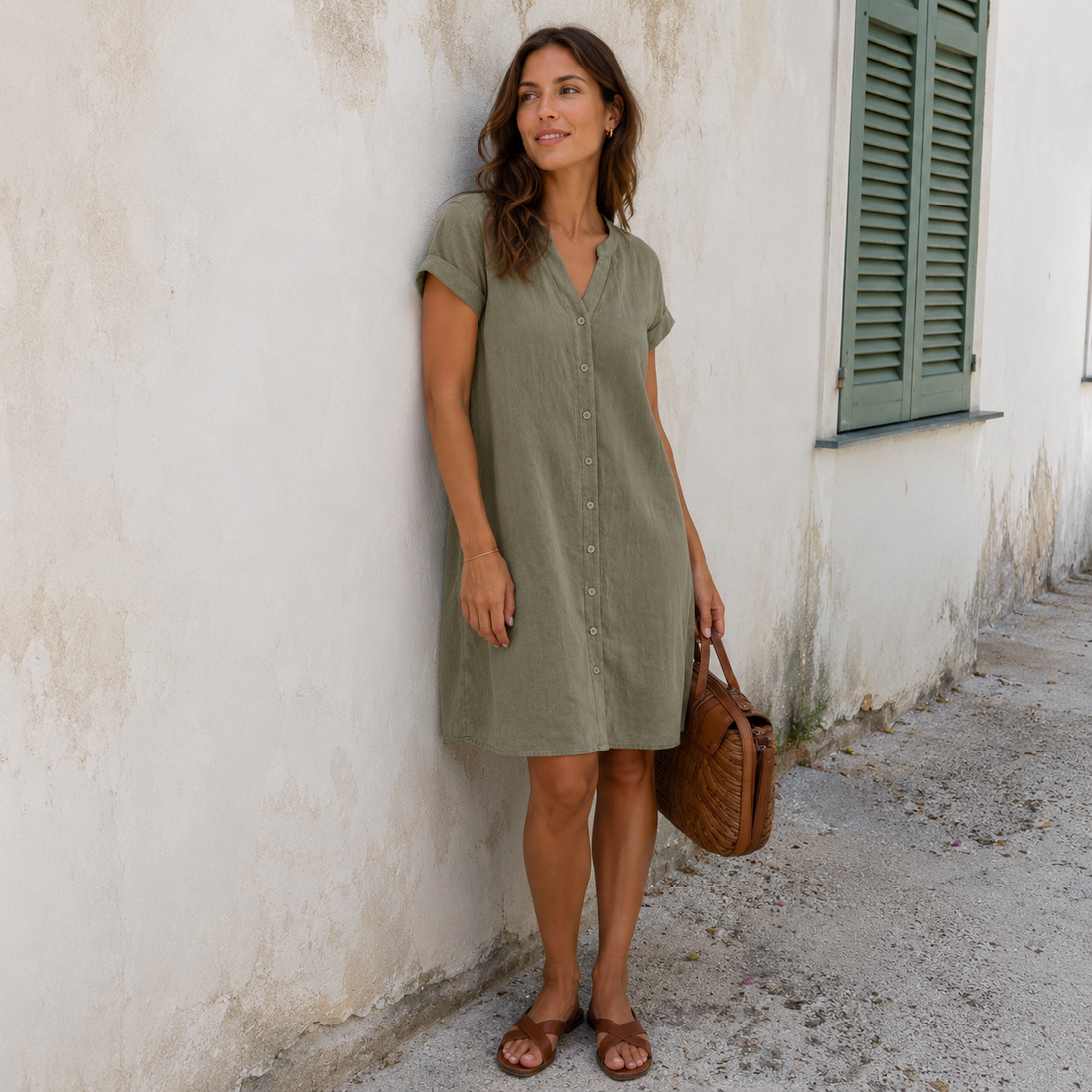 Tara | Linnen-Look Blousejurk voor Warme Dagen (Tijdelijk 1+1 GRATIS!)